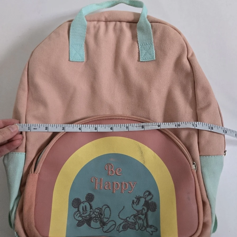 Disney Parks Authentic Mickey & Minnie Mouse Rainbow Be Happy Backpack